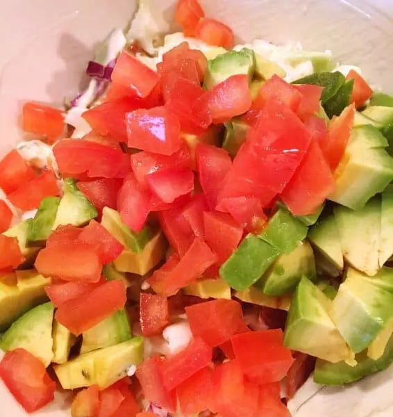 Diced up Tomato and Avocado