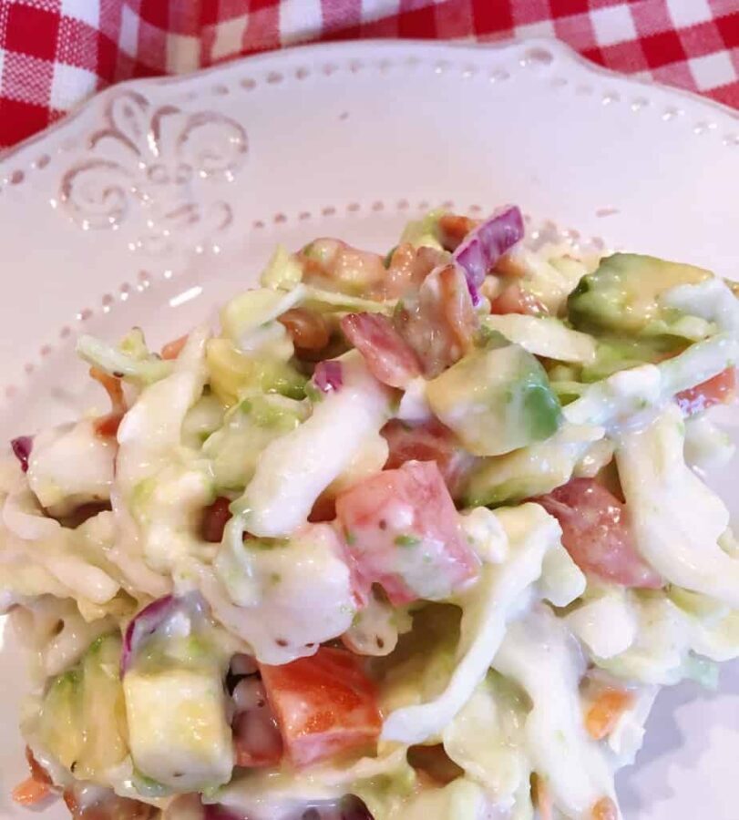 Serving of California Coleslaw on a plate