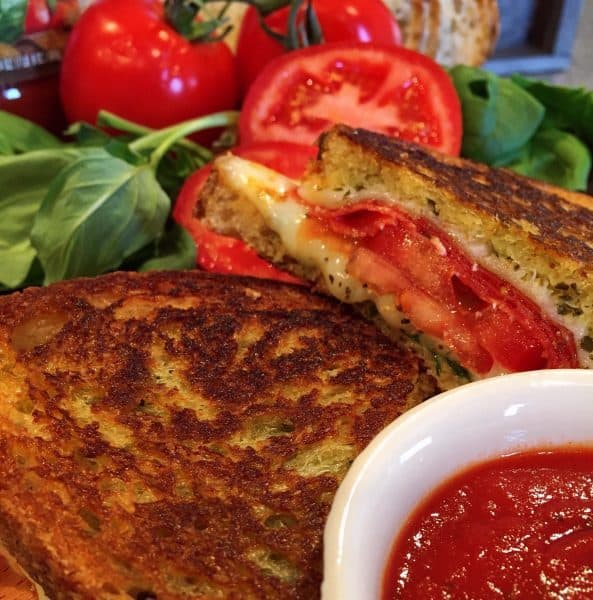 Italian Grilled Cheese with Marinara Sauce.