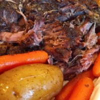Shredded Pot Roast with Baby Potatoes and Carrots