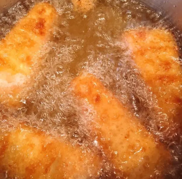 Fish Fillets frying in oil