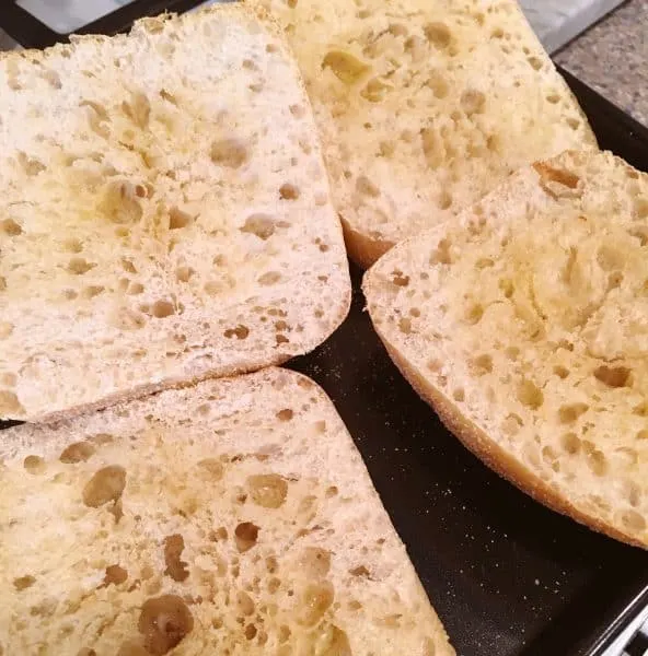 Ciabatta Rolls toasted with melted butter