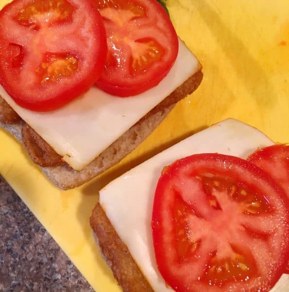 Cheese and Tomatoes on top of fish fillets