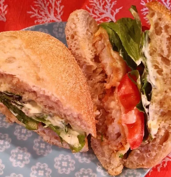 Crispy Fish Sandwich on plate