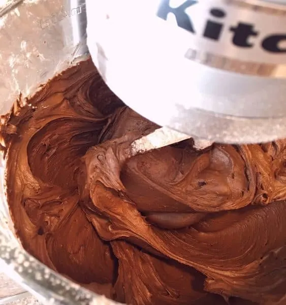 Bowl full of Chocolate Buttercream frosting
