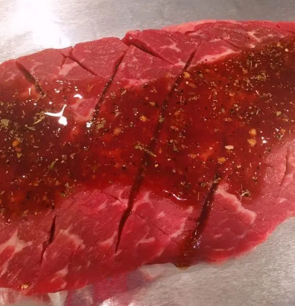 Marinade over flank steak