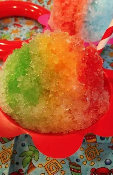 Homemade Rainbow Snow Cones