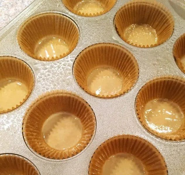 Paper lined muffin tin