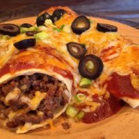 Easy Ground Beef Enchilada's on a plate