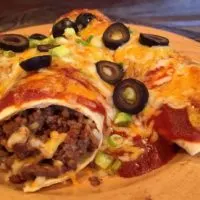 Easy Ground Beef Enchilada's on a plate