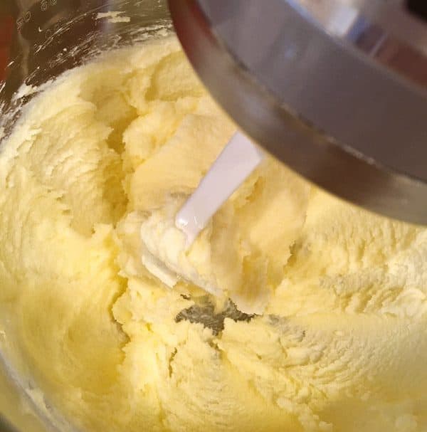 Softened butter in mixer