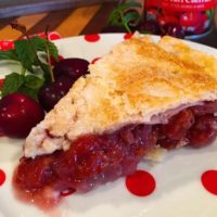 Slice of Traditional Homemade Cherry Pie