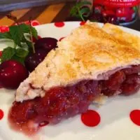 Slice of Traditional Homemade Cherry Pie
