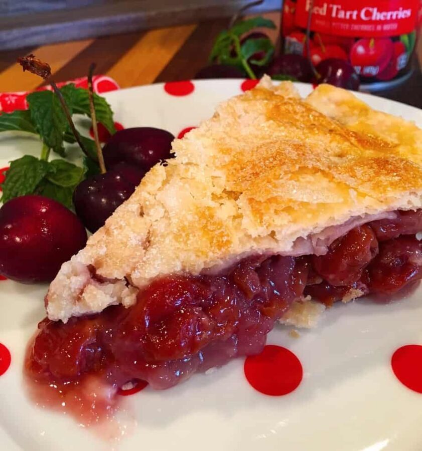 Slice of Traditional Homemade Cherry Pie