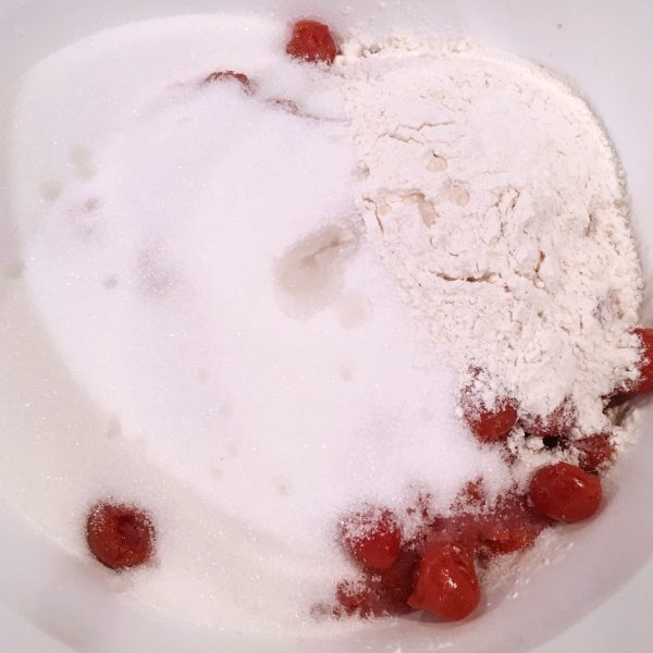 Drained Cherries, Flour, Sugar