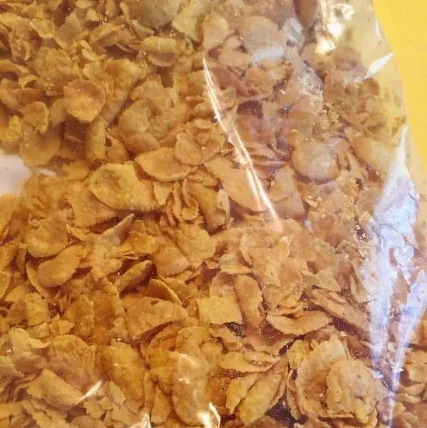 Corn Flakes in a zip lock bag