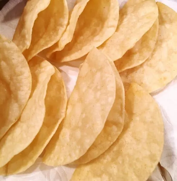 Plate of fried Taco Shells