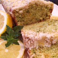 Sliced Lemon Zucchini Bread with Crumb Topping