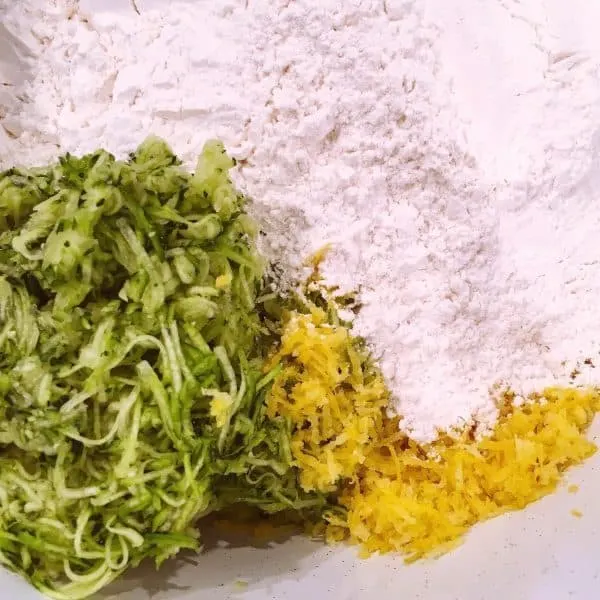 Zucchini Bread Ingredients in a bowl
