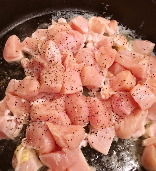 Chicken Browning in Skillet