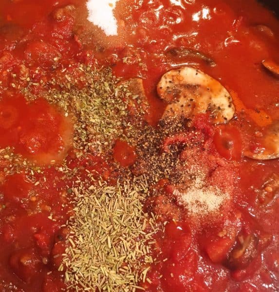 Addition of Spices and sugar to sauce
