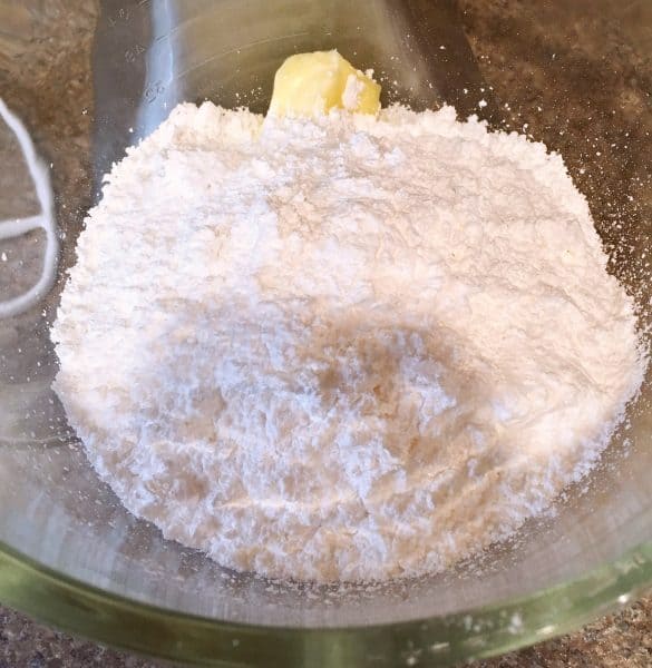 powder sugar, shortening, and butter for buttercream frosting