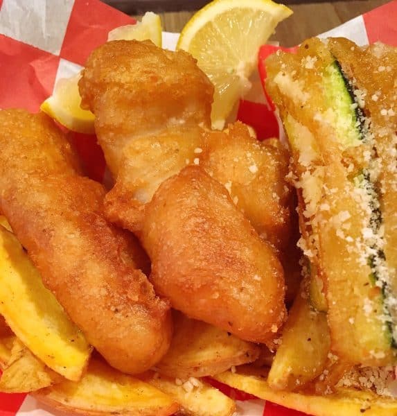 Basket full of Classic Fish and Chips