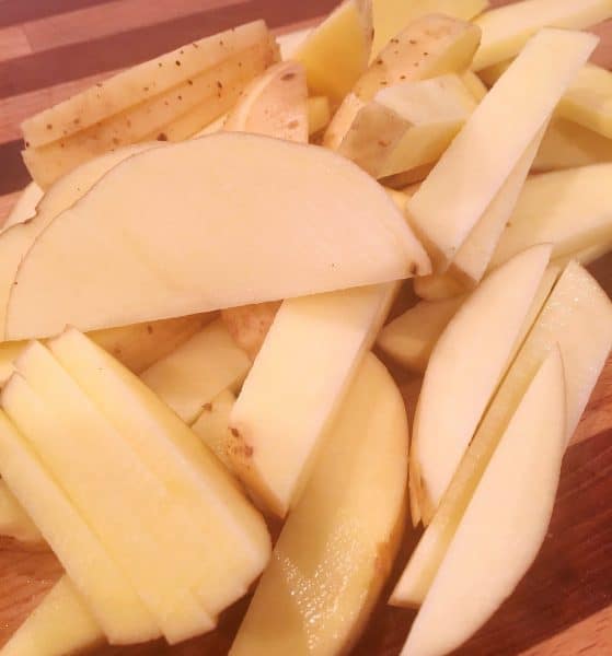 Washed and Sliced Golden Potatoes