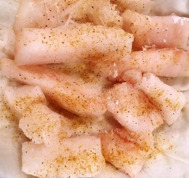 Cod seasoned with Old Bay