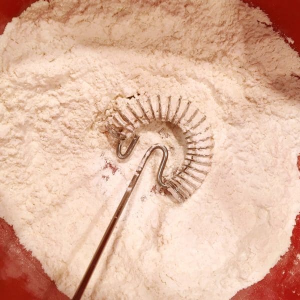 Whisked flour ingredients