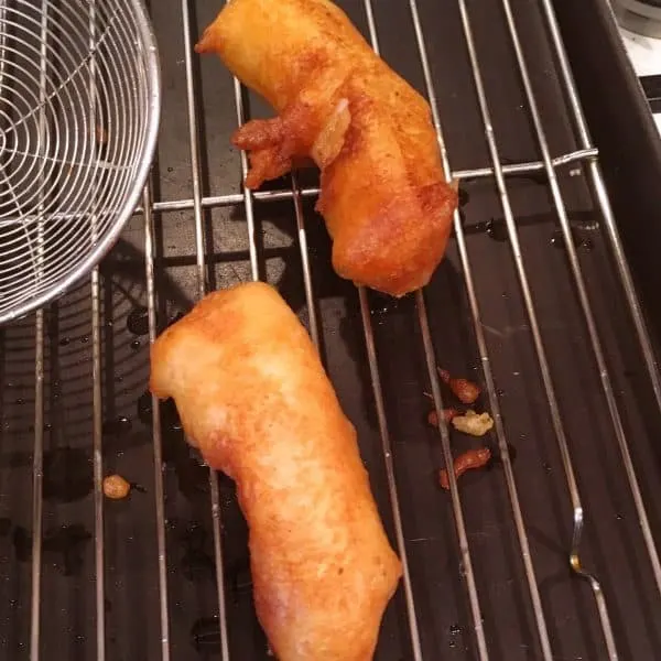 Fish Fried and cooling on rack