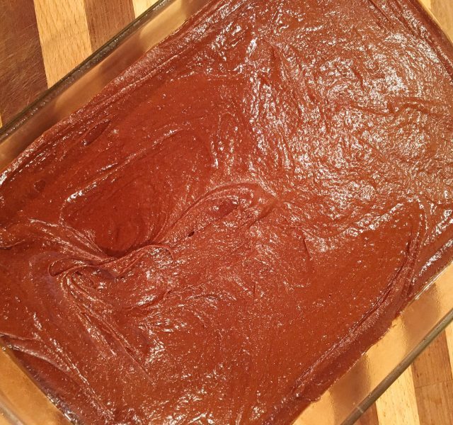 Brownie Batter in a baking dish