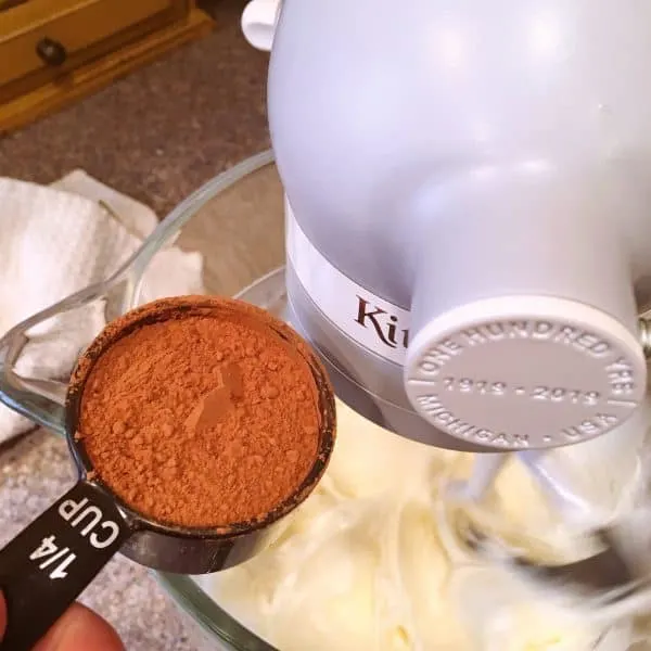 Adding Cocoa to Cheesecake Dip