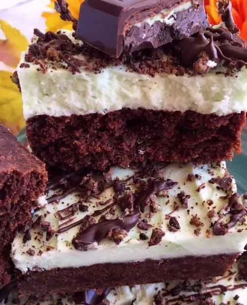 Layered Mint Chocolate Brownies