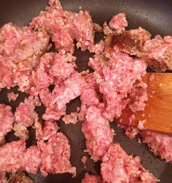 cooking sausage