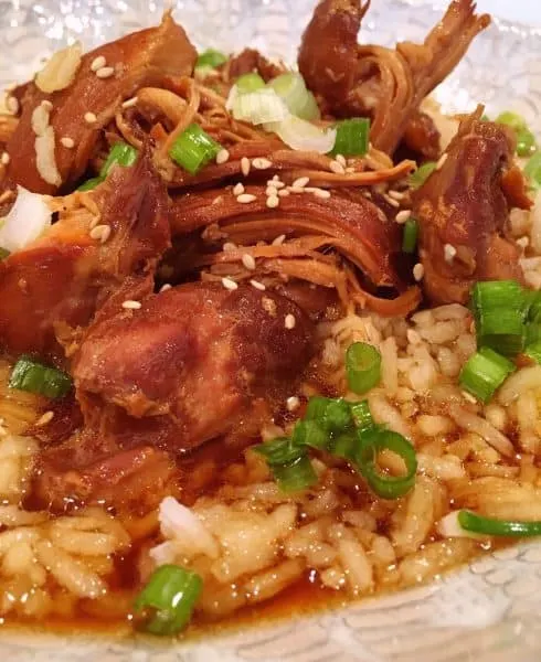 Slow Cooker Teriyaki Chicken over rice