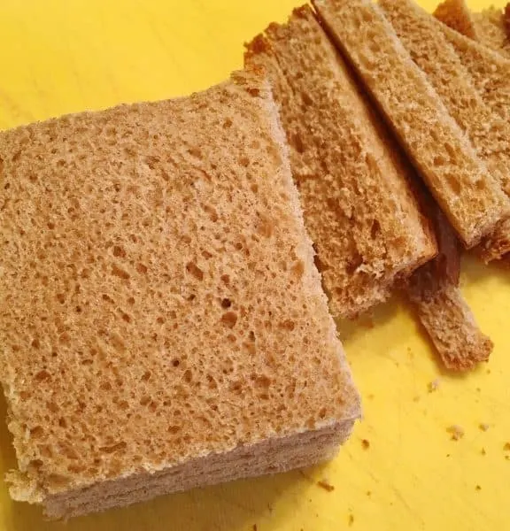 Bread with crusts cut off