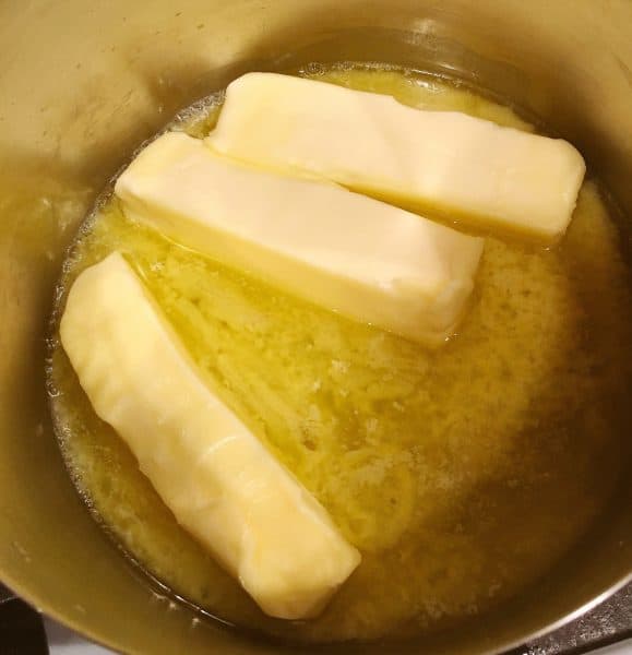 Butter melting in pan