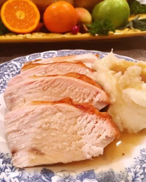 Thick Slices of Turkey Breast meat with gravy