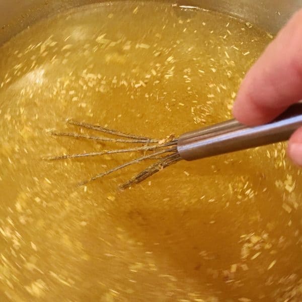 Brine in hot pot with juice added
