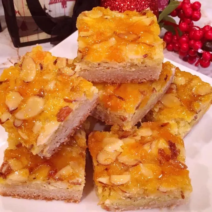 Apricot Bars on a Plate