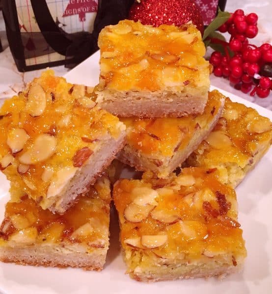 Apricot Bars on a Plate