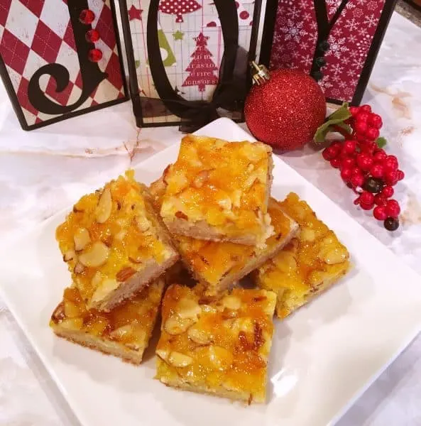 Plate full of apricot bars