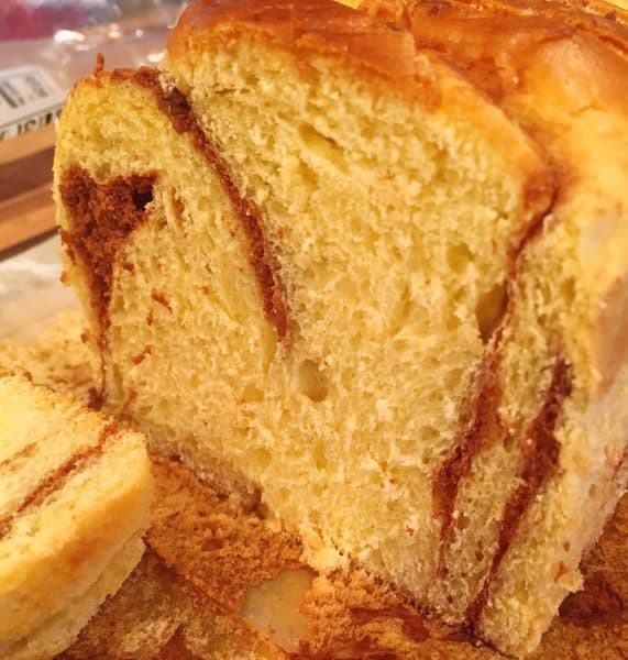 Brioche Bread Sliced into thick slices