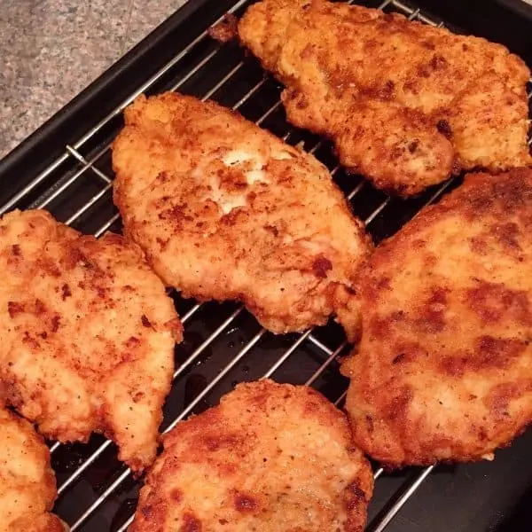 Chicken being kept warm in oven