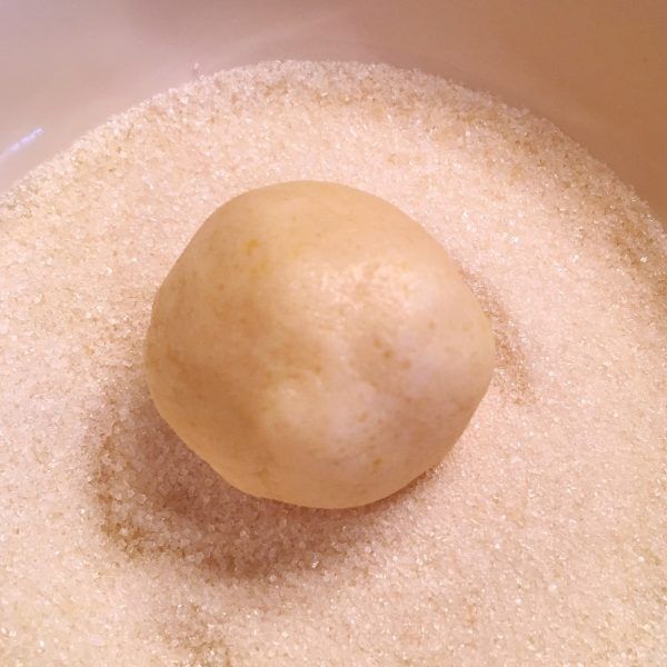 dough into sugar