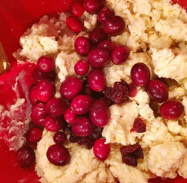 Adding Cranberries to scones