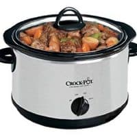 Crock-Pot SCR503SP 5-Quart Smudgeproof Round Manual Slow Cooker with Dipper, Silver