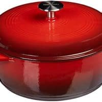 AmazonBasics Enameled Cast Iron Dutch Oven - 7.5-Quart, Red