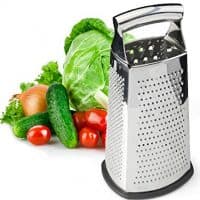 Spring Chef Box Grater, 4-Sided Stainless Steel Large 10-inch Grater for Parmesan Cheese, Ginger, Vegetables